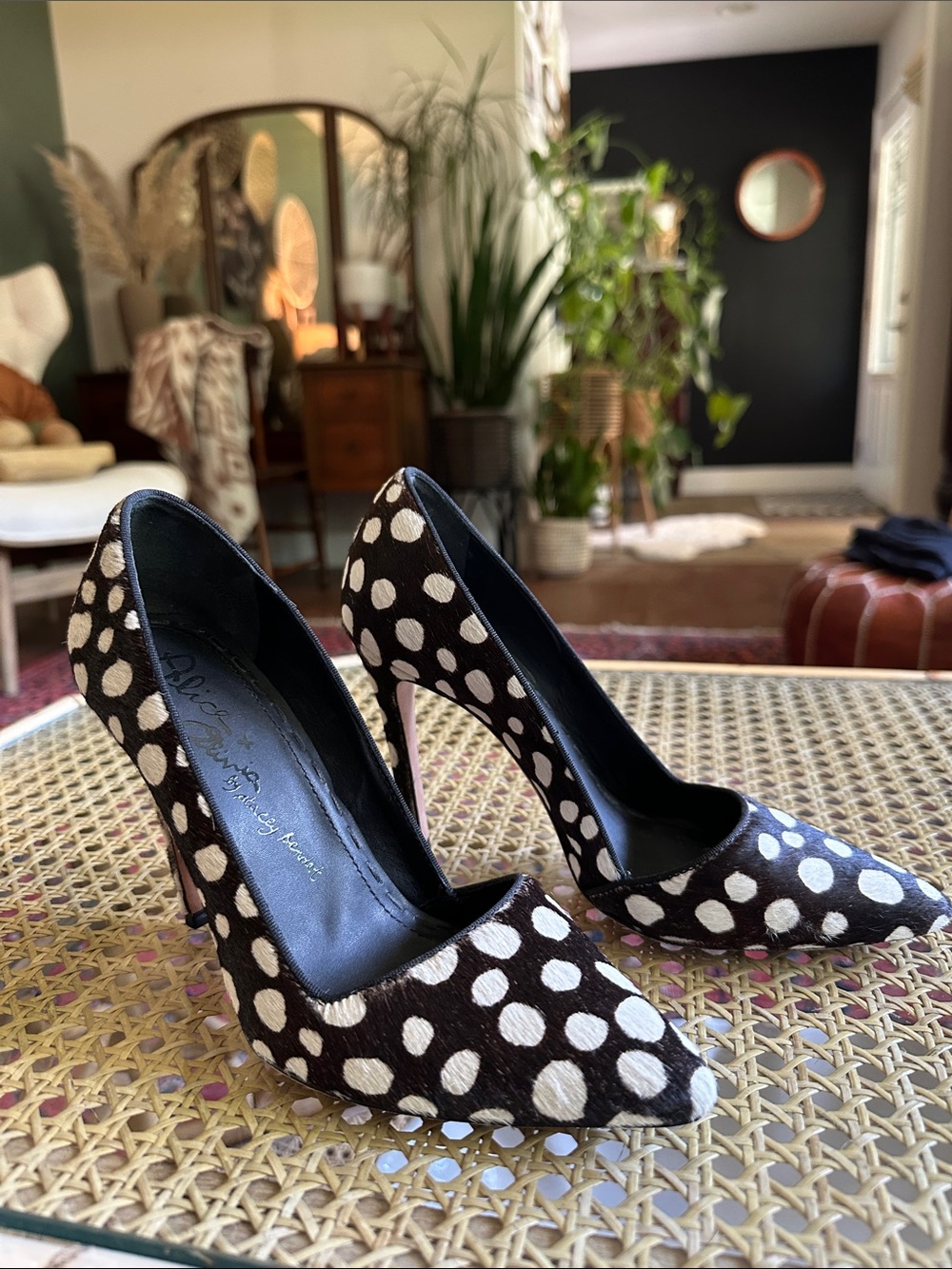 Alice + Olivia By Stacey Bendet Polka Dot calf hair Pointed-Toe Stilettos